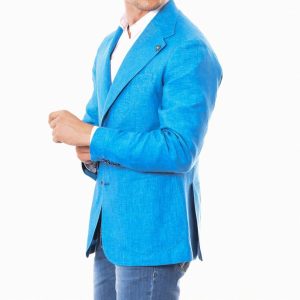 GABARDINE
giacca monopetto blu chiaro