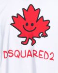 DSQUARED2 Logo Print foglia rossa T-Shirt White Uomo