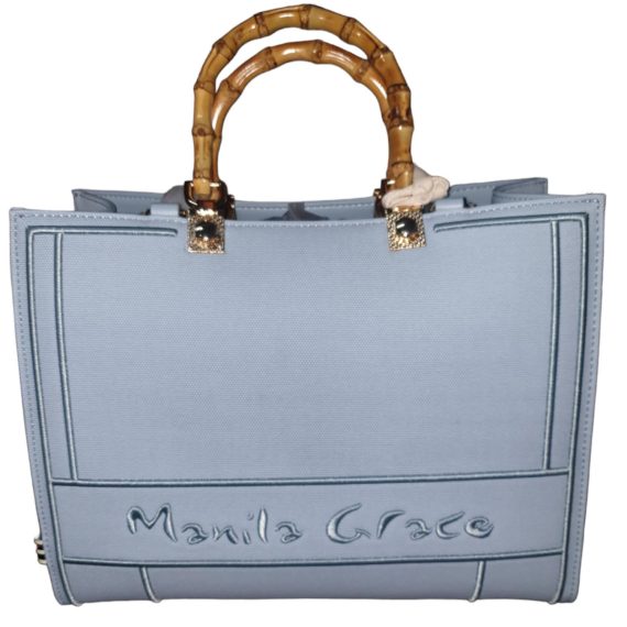 Manila Grace Borsa donna SMALL doppia funziona con ricamo- Shopping bag