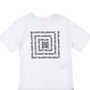 BYBLOS  T-Shirt kids bianco con stampa logo nero